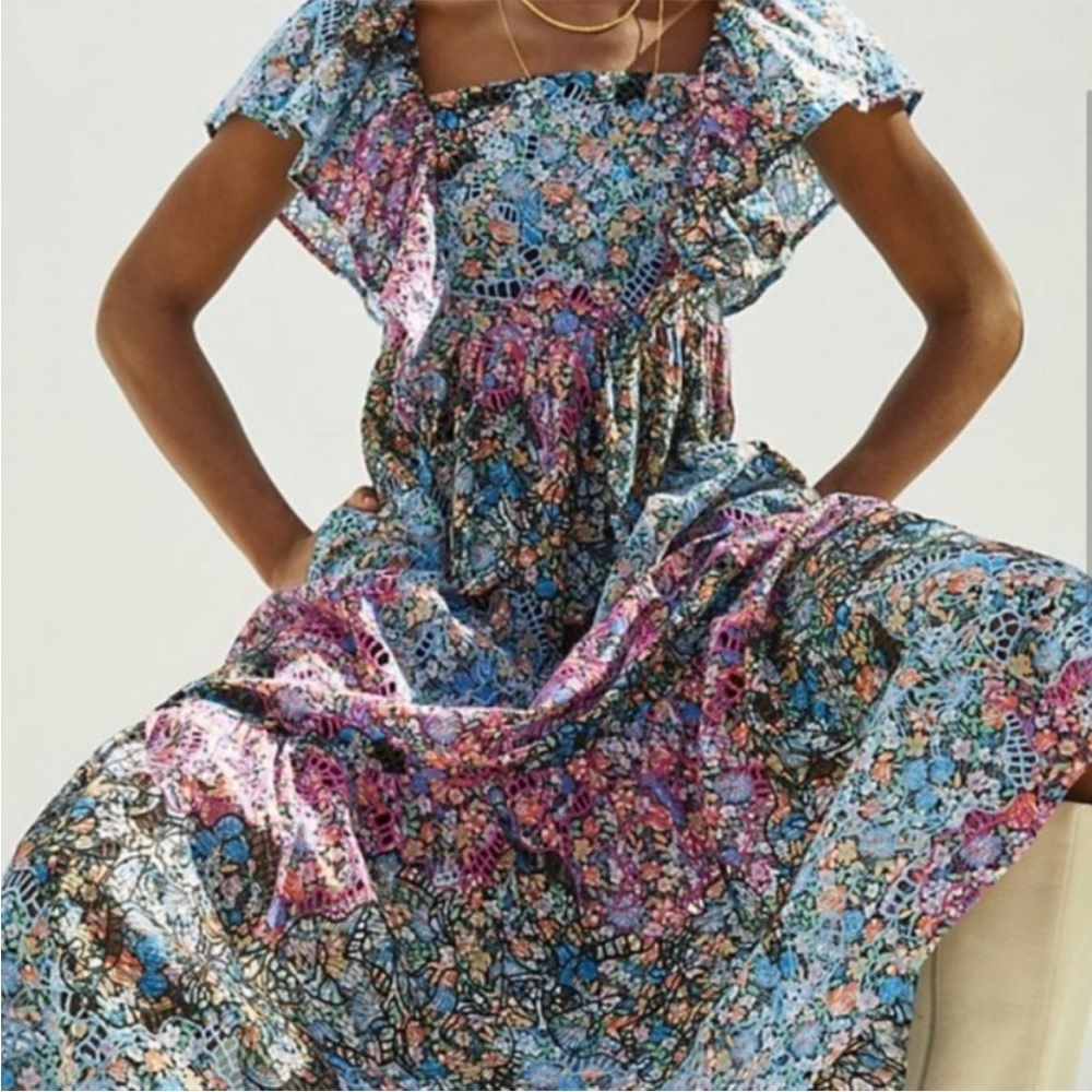 Anthropologie Embroidered Clementina Dress size S